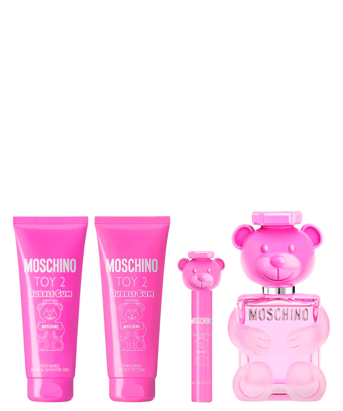 Moschino ‘Toy 2 Bubble Gum’ Eau de Toilette 100 mL + Body Lotion + Shower gel + 10 mL | Set de regalo para Dama