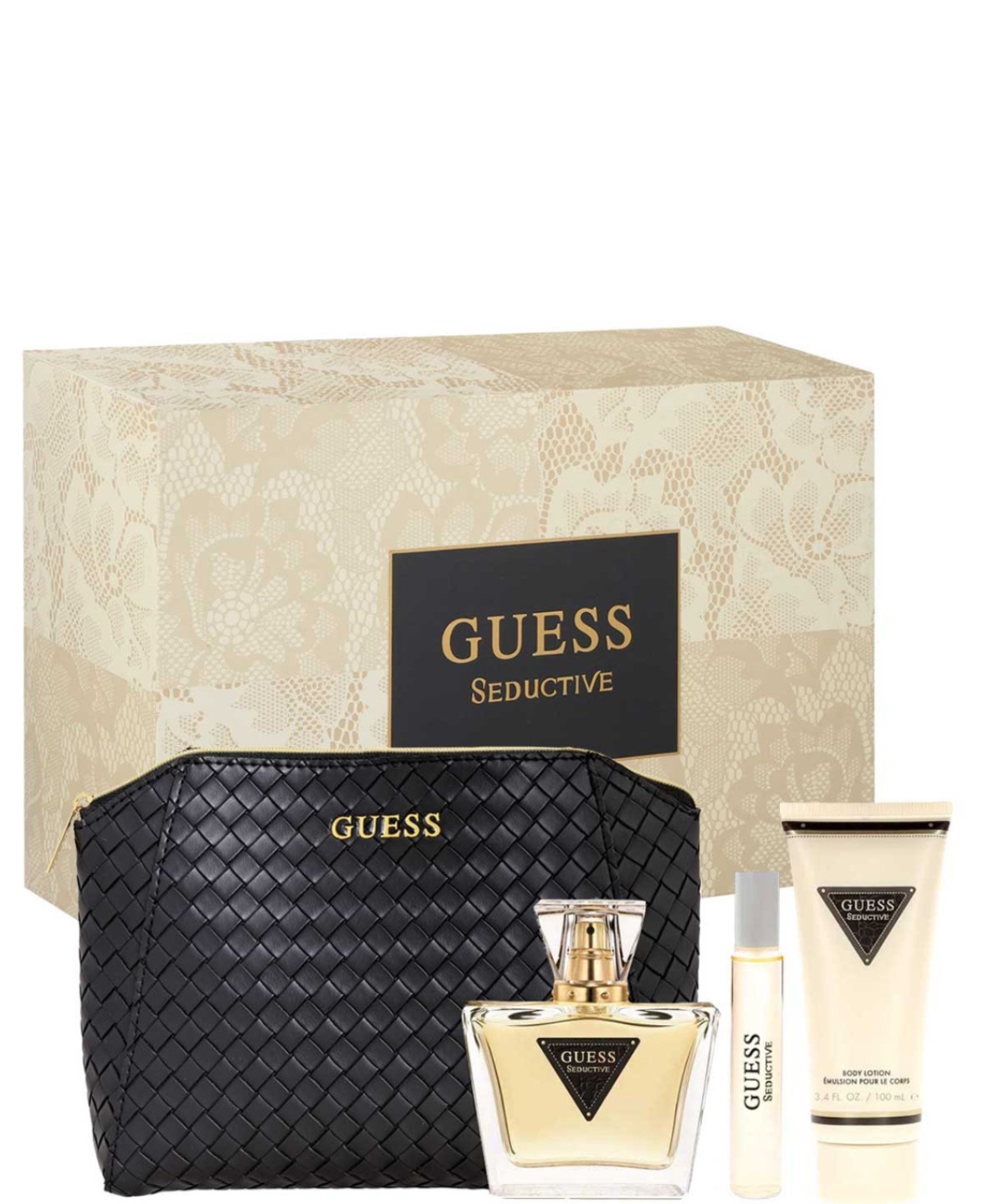 Guess Seductive Eau de Toilette 100 mL + 15 mL + Body Lotion + Cosmetiquera | Set de regalo para Dama