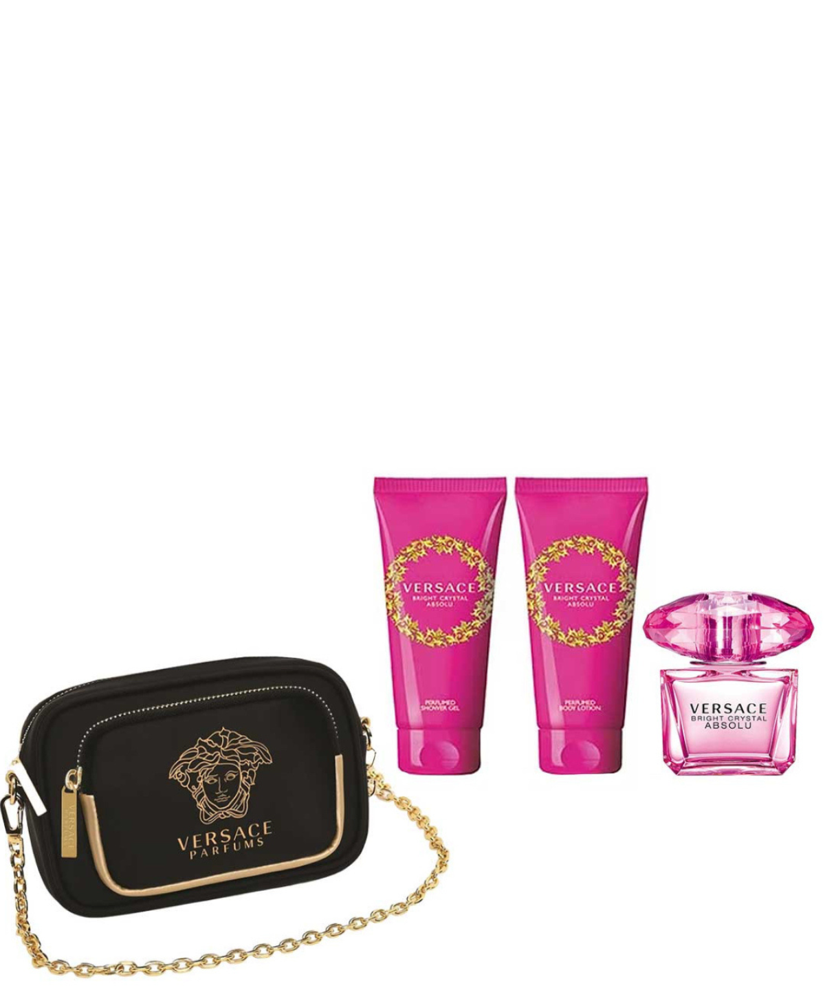 Versace ‘Bright Crystal Absolu’ Eau de Parfum 100 mL + Shower Gel + Body Lotion + Bolsa | Set de regalo para Dama