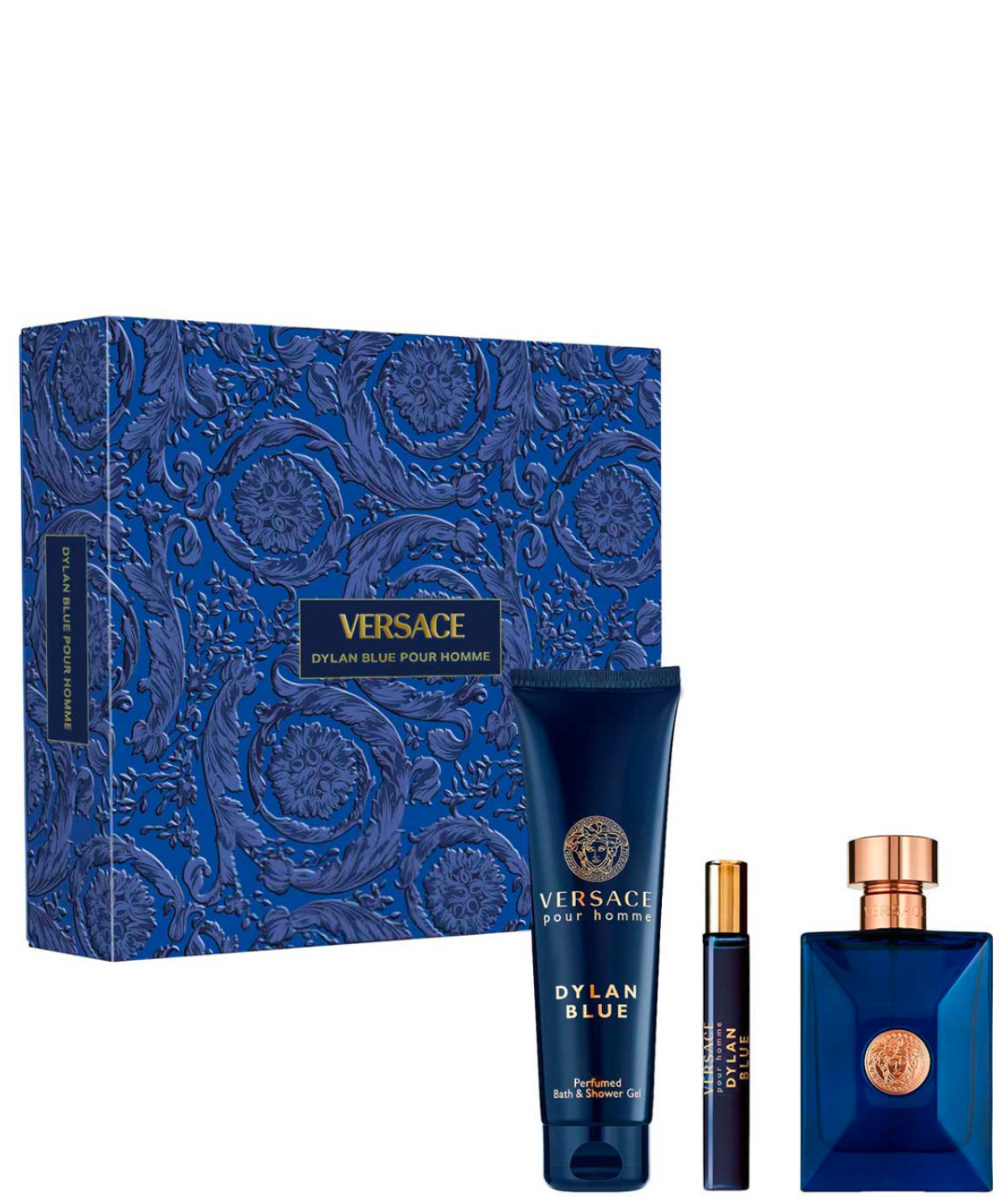 Versace ‘Dylan Blue’ Eau de Toilette 100 mL + Shower Gel + 10 mL | Set de regalo para Caballero