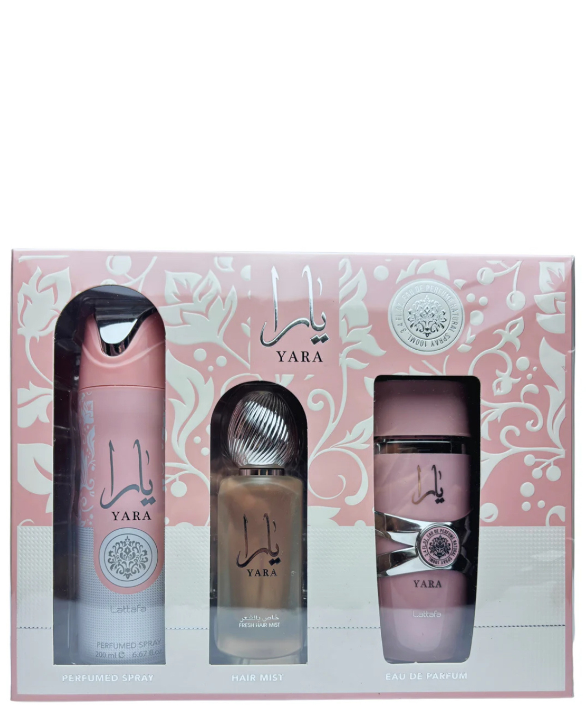 ‘Yara’ Lattafa Eau de Parfum 100 mL + Hair Mist + Desodorante en Spray | Set de Regalo para Dama