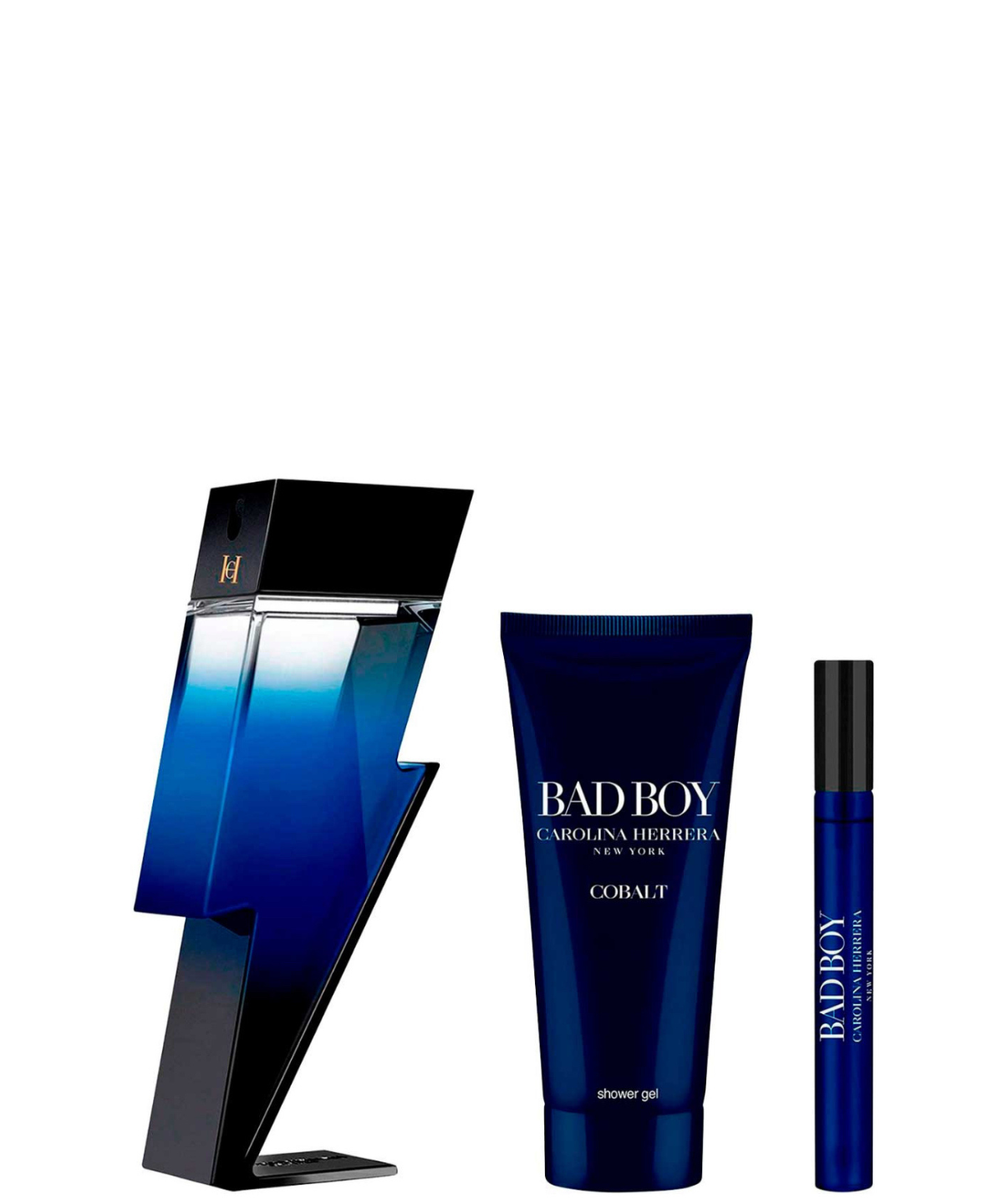 Carolina Herrera ‘Bad Boy Cobalt’ Eau de Parfum 100 mL + Shower Gel + 10 mL | Set de regalo para Caballero *Estuche Navidad*