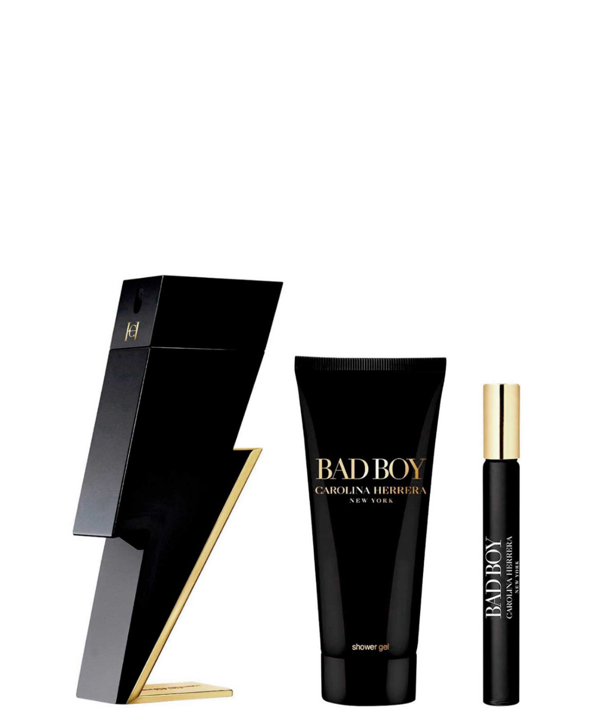 Carolina Herrera ‘Bad Boy’ Eau de Toilette 100 mL + Shower Gel + 10 mL | Set de regalo para Caballero *Estuche Navidad*