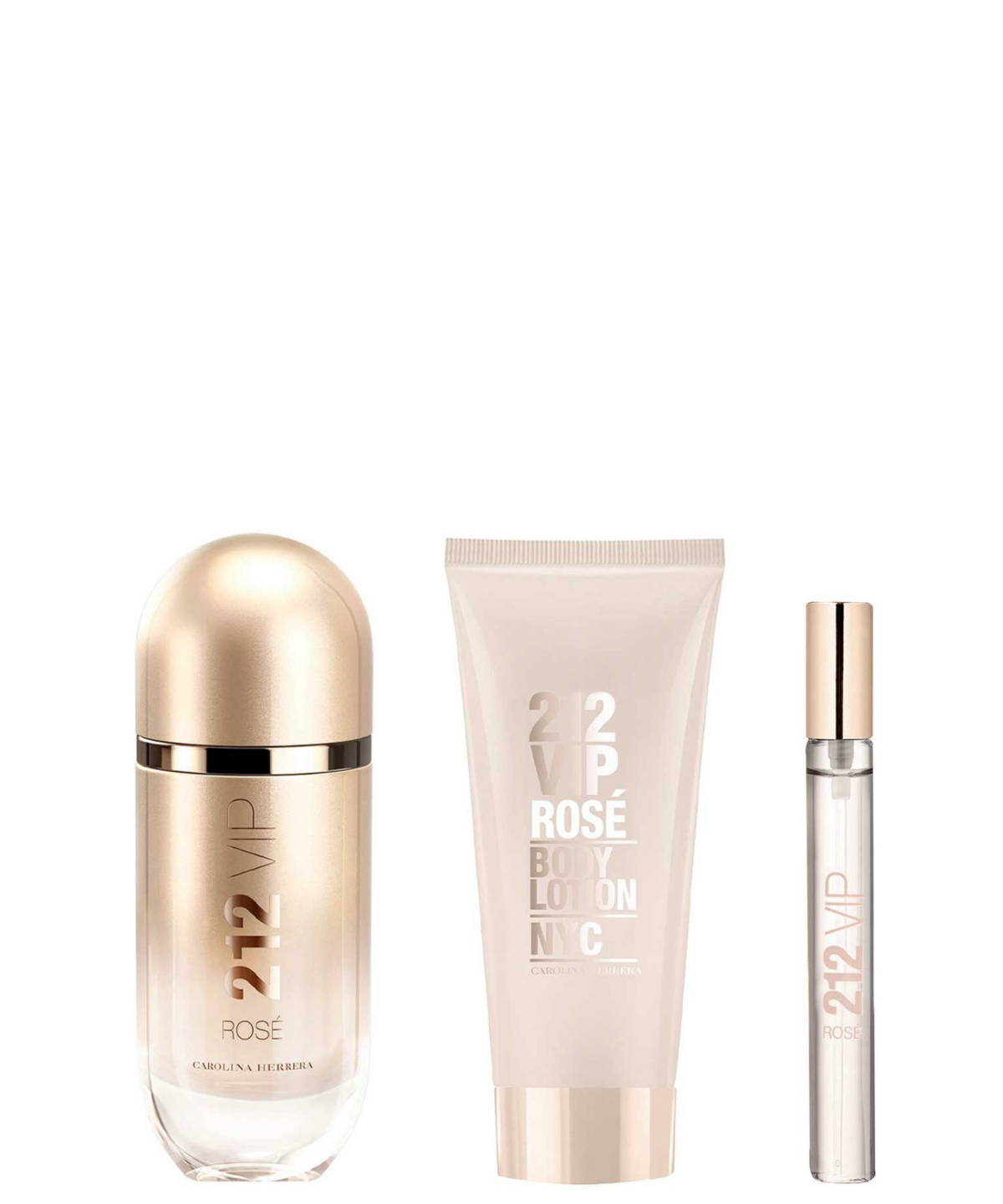 Carolina Herrera ‘212 VIP Rose’ Eau de Parfum 80 mL + Body Lotion + 10 mL | Set de regalo para Dama *Estuche Navidad*