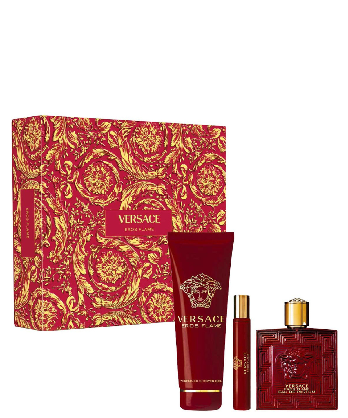 Versace ‘Eros Flame’ Eau de Parfum 100 mL + Shower Gel + 10 mL | Set de Regalo para Caballero