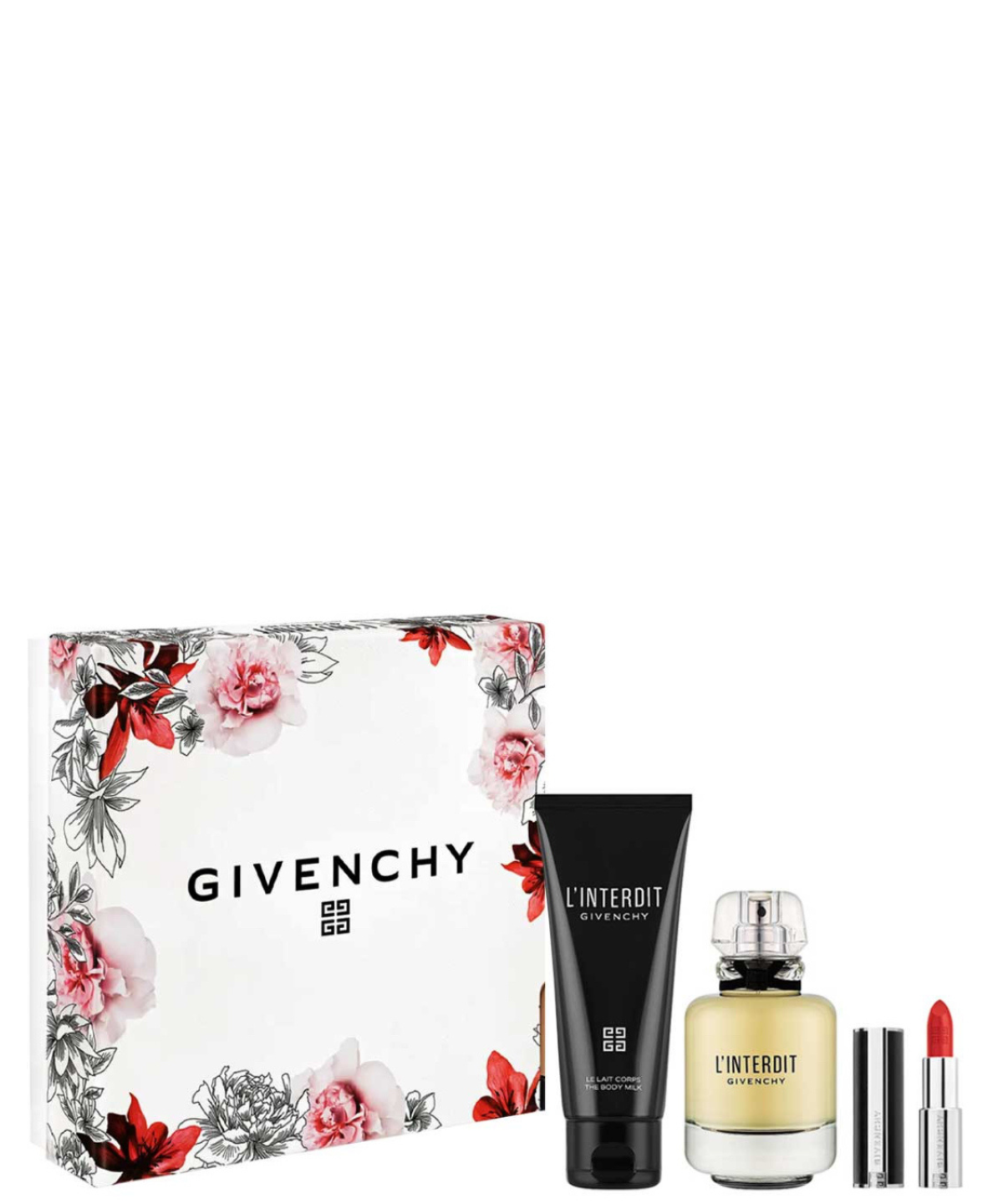 Givenchy ‘L’Interdit’ Eau de Parfum 80 mL + Body Lotion + Lipstick | Set de Regalo para Dama