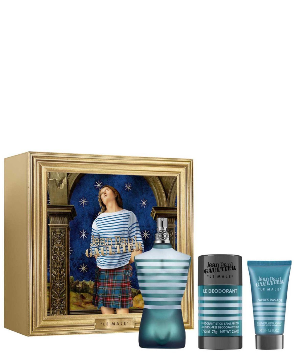 Jean Paul Gaultier ‘Le Male’ Eau de Toilette 125 mL + Desodorante + Bálsamo Post Afeitado | Set de Regalo para Caballero