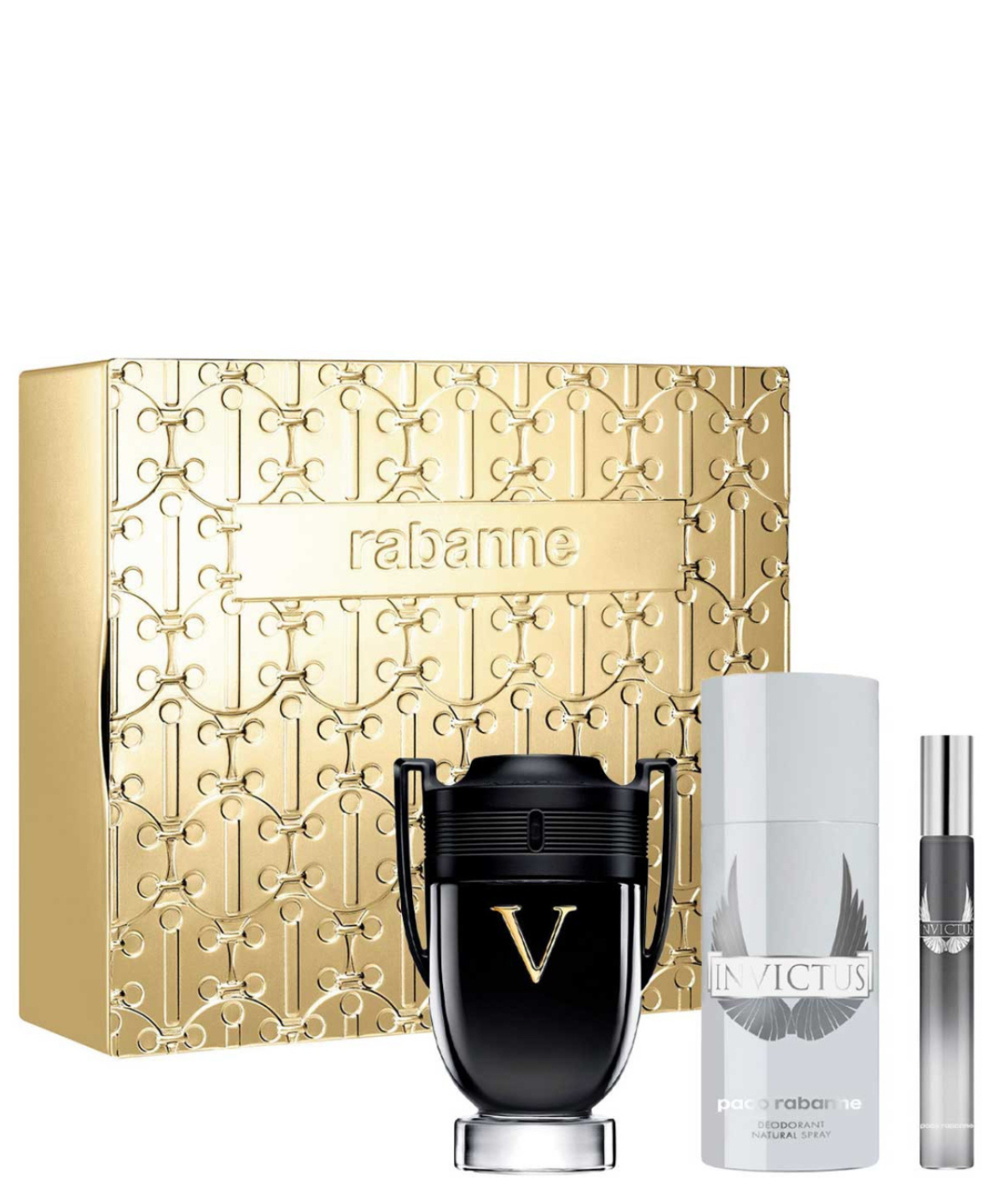Paco Rabanne ‘Invictus Victory’ Eau de Parfum 100 mL + Desodorante + 10 mL | Set de Regalo para Caballero