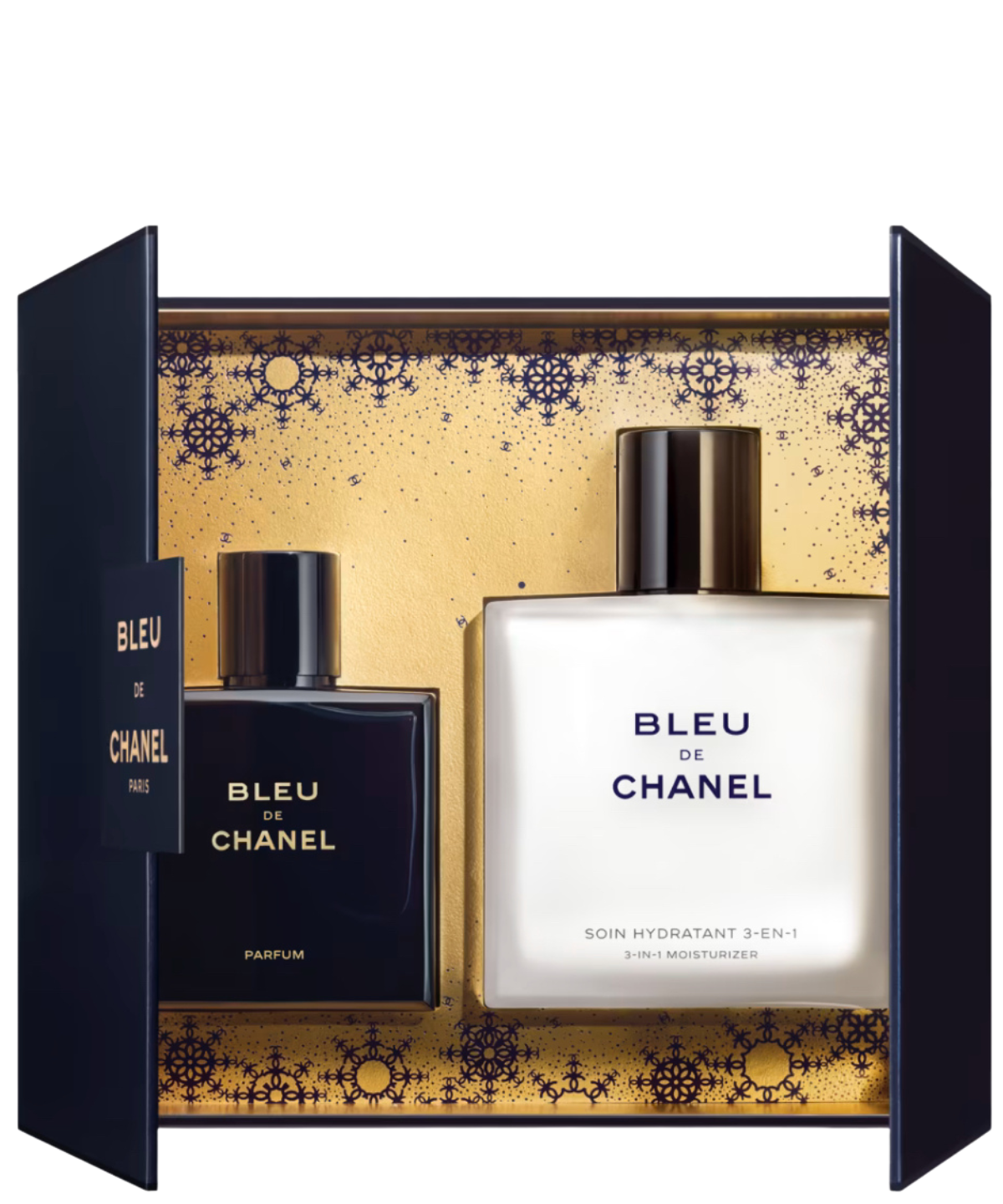 ‘Bleu’ de Chanel Parfum 50 mL + Tratamiento Hidratante 3 en 1 90 mL | Estuche para Caballero
