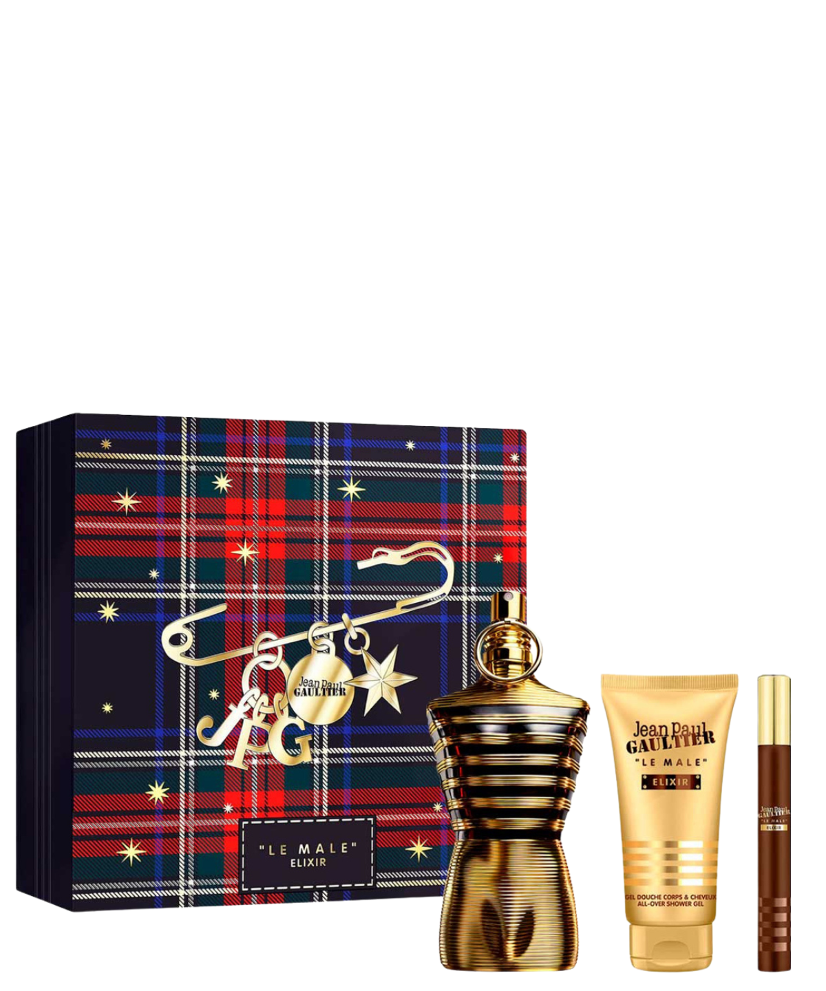 Jean Paul Gaultier ‘Le Male Elixir’ Eau de Parfum 125 mL + Shower Gel + 10 mL | Set de regalo para Caballero *Estuche Navidad*