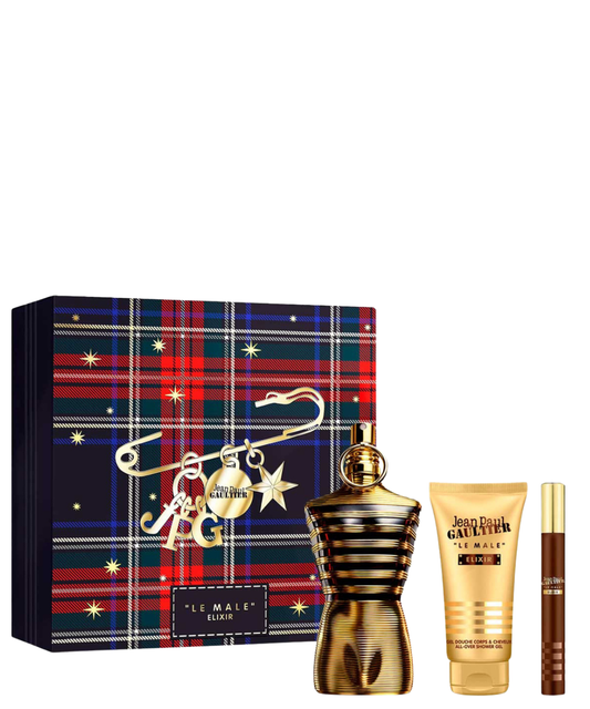 Jean Paul Gaultier ‘Le Male Elixir’ Eau de Parfum 125 mL + Shower Gel + 10 mL | Set de regalo para Caballero *Estuche Navidad*