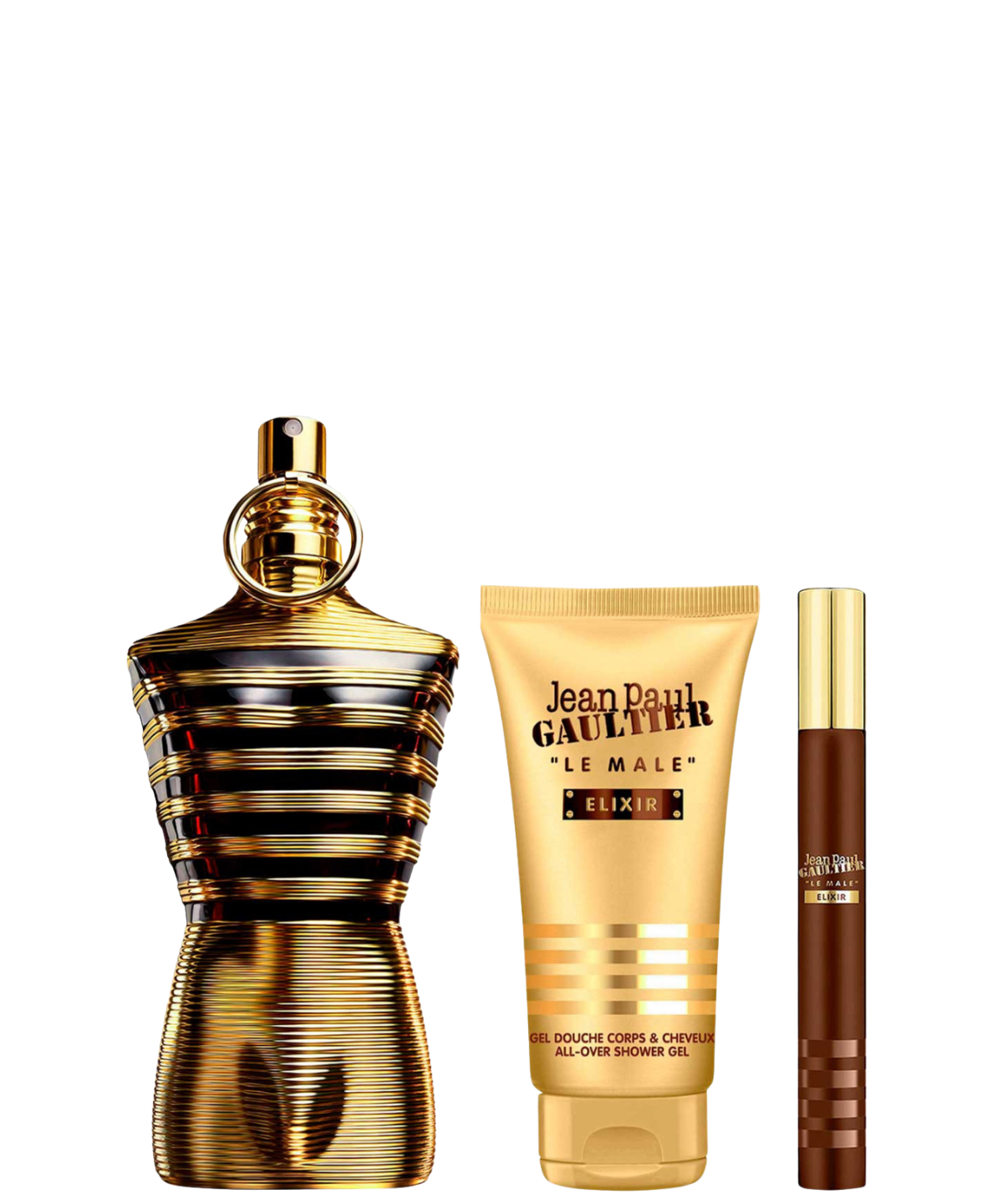 Jean Paul Gaultier ‘Le Male Elixir’ Eau de Parfum 125 mL + Shower Gel + 10 mL | Set de regalo para Caballero *Estuche Navidad*