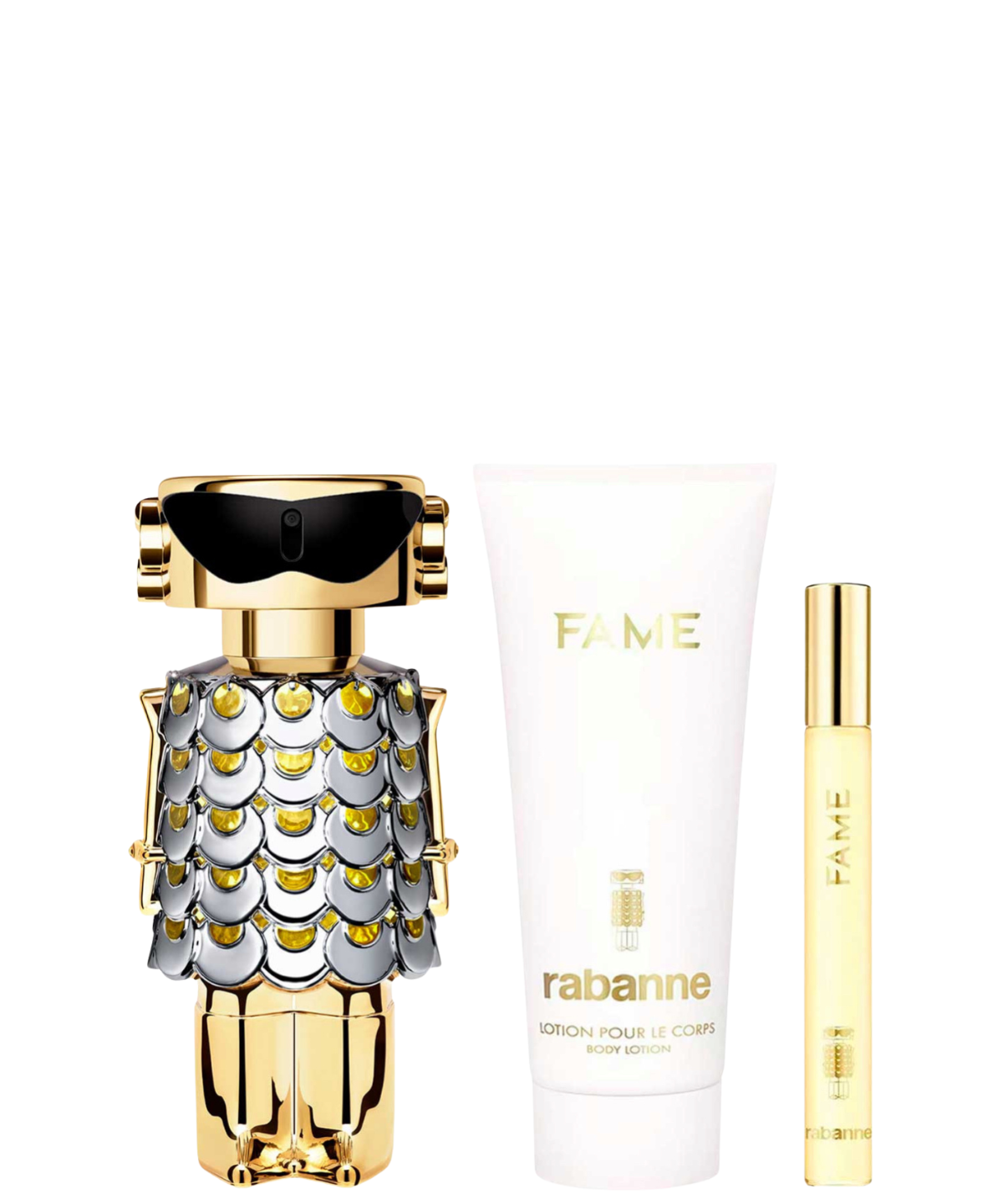 Paco Rabanne ‘Fame’ Eau de Parfum 80 mL + Body Lotion + 10 mL | Set de regalo para Dama *Estuche Navidad*