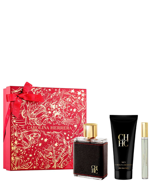 Carolina Herrera ‘CH Men’ Eau de Toilette 100 mL + Crema de afeitar + 10 mL | Set de regalo para Caballero *Estuche Navidad*