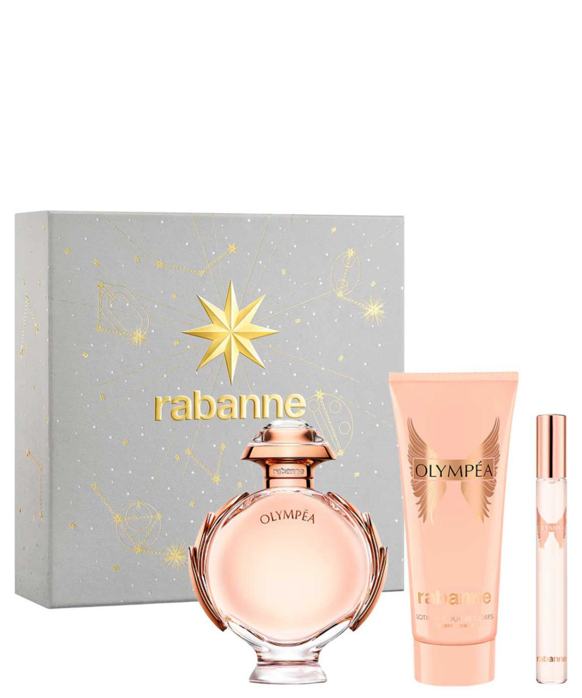 Paco Rabanne ‘Olympea’ Eau de Parfum 80 mL + Body Lotion + 10 mL | Set de regalo para Dama *Estuche Navidad*