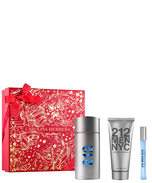 Carolina Herrera ‘212 Men’ Eau de Toilette 100 mL + Shower Gel + 10 mL | Set de regalo para Caballero *Estuche Navidad*