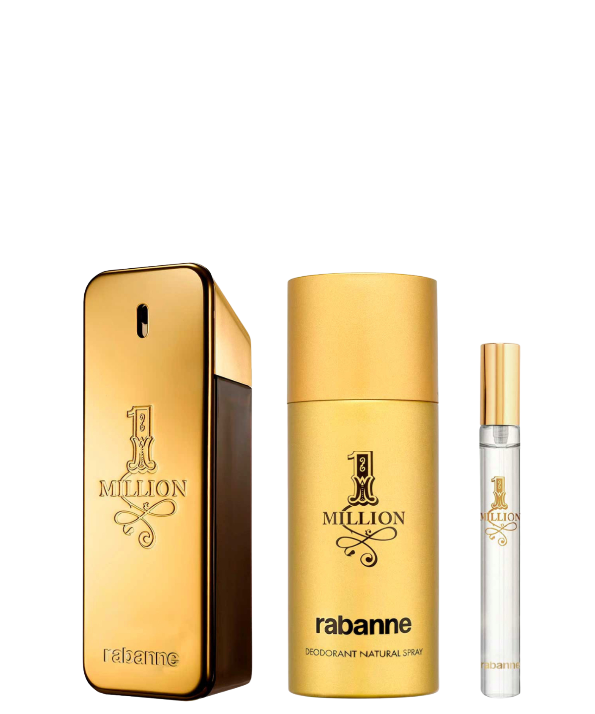 Paco Rabanne ‘One Million’ Eau de Toilette 100 mL + Desodorante + 10 mL | Set de regalo para Caballero *Estuche Navidad*