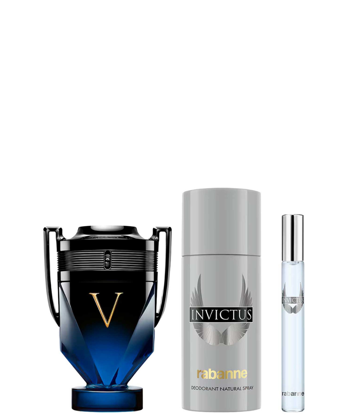 Paco Rabanne ‘Invictus Victory Elixir’ Eau de Parfum 100 mL + Desodorante + 10 mL | Set de regalo para Caballero *Estuche Navidad*