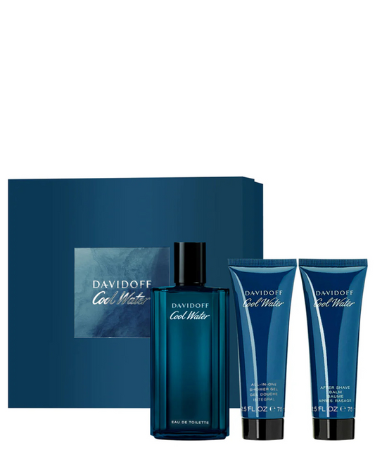 DAVIDOFF ‘Cool Water’ Eau de Toilette 100ml + Shower Gel + Bálsamo Post Afeitado | Set de Regalo para Caballero