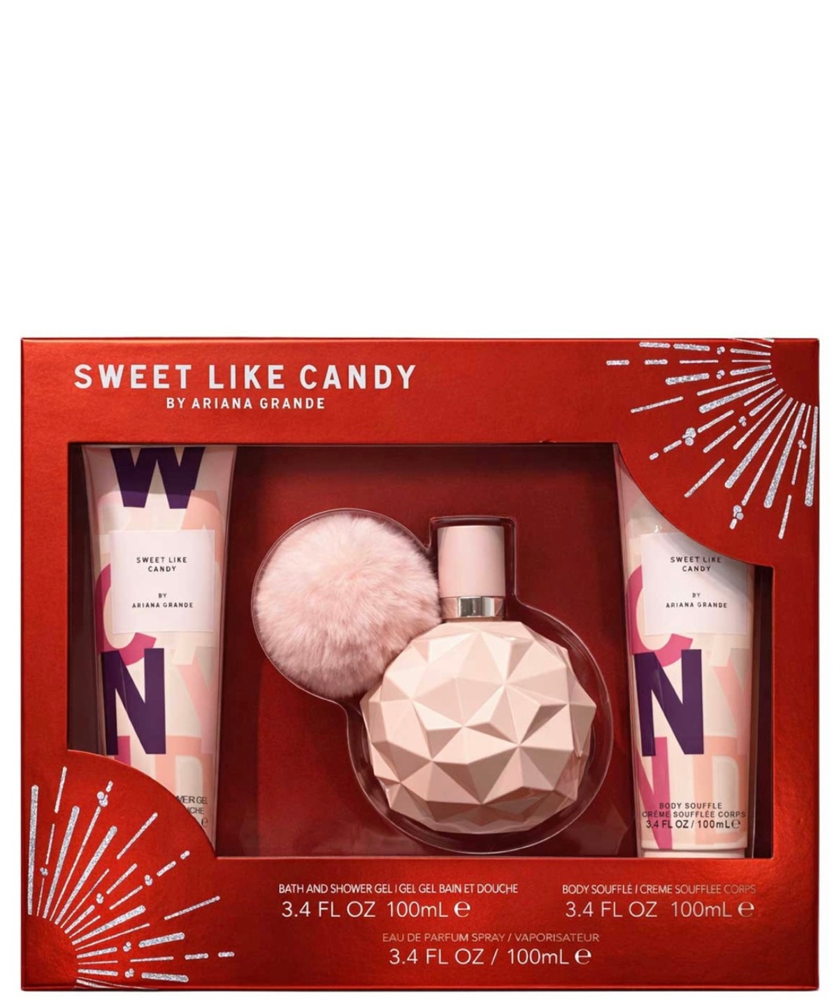 Ariana Grande 'Sweet Like Candy' Eau de Parfum 100 mL + Body Lotion + Shower Gel | Set de Regalo para Dama