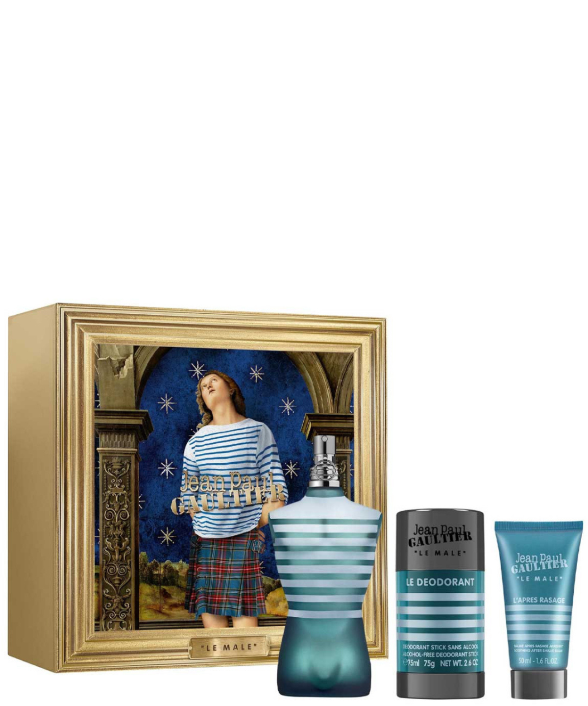 Jean Paul Gaultier ‘Le Male’ Eau de Toilette 125ml + Desodorante + Bálsamo Post Afeitado | Set de Regalo para Caballero