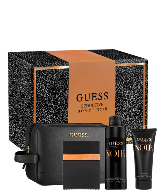 Guess ‘Seductive Homme Noir’ Eau de Toilette 100ml + Shower Gel + Desodorante + Cosmetiquera | Set de Regalo para Caballero